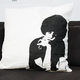 Angela Davis pillow, white, gray and beige, 20 by 20, double-sided
dontsleepinteriors.com